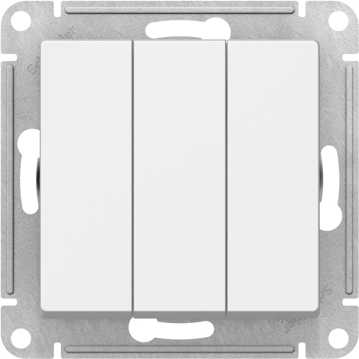 Выключатель трехклавишный Systeme Electric (Schneider Electric) AtlasDesign 10АХ, белый ATN000131