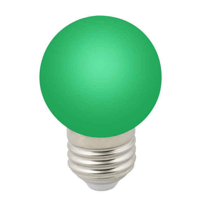 LED-G45-1W/GREEN/E27/FR/С Лампа декоративная светодиодная. Форма "шар", матовая. Цвет зеленый.ТМ Vol
